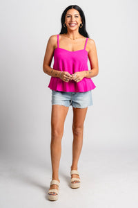 Sweetheart cami tank top fuchsia - Fun Tank Top - Unique Getaway Gear at Lush Fashion Lounge Boutique in Oklahoma