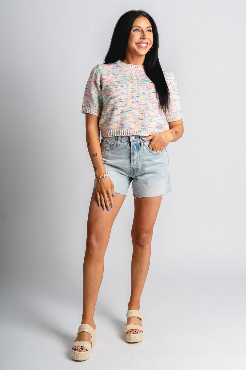 Z Supply everyday high rise shorts faded indigo - Z Supply shorts - Z Supply Clothing at Lush Fashion Lounge Trendy Boutique Oklahoma City