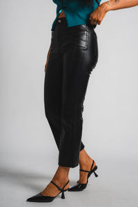 Daze Shygirl faux leather high rise crop flare pants cinematic | Lush Fashion Lounge: women's boutique pants, boutique women's pants, affordable boutique pants, women's fashion pants