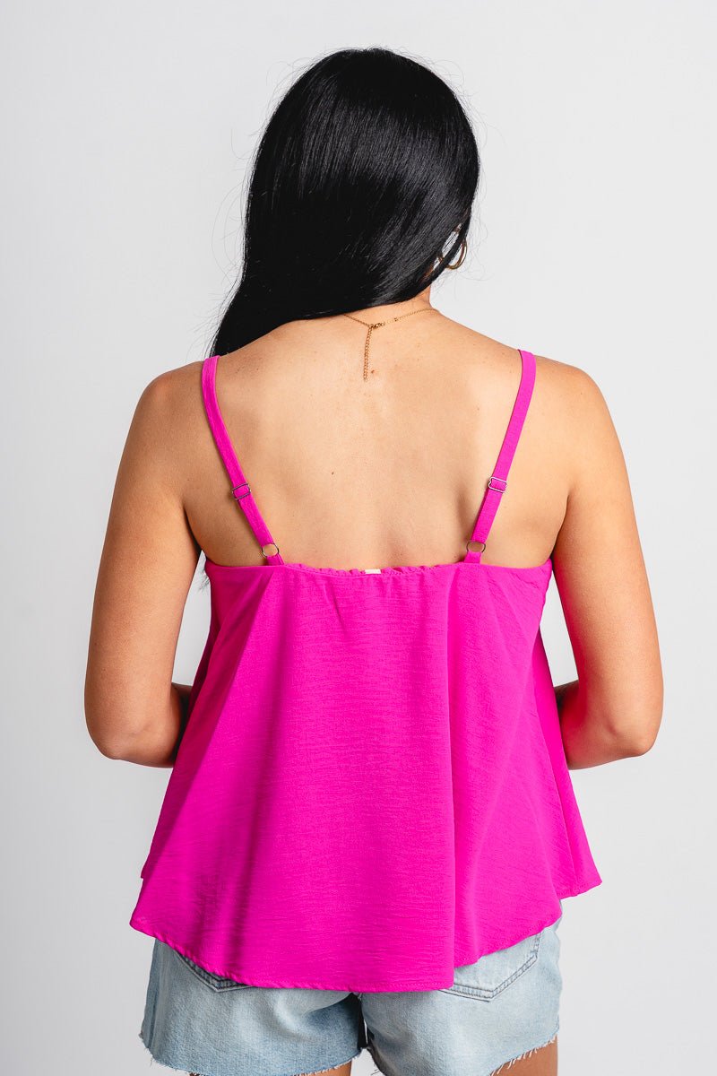 Sweetheart cami tank top fuchsia - Adorable Tank Top - Stylish Vacation T-Shirts at Lush Fashion Lounge Boutique in Oklahoma City