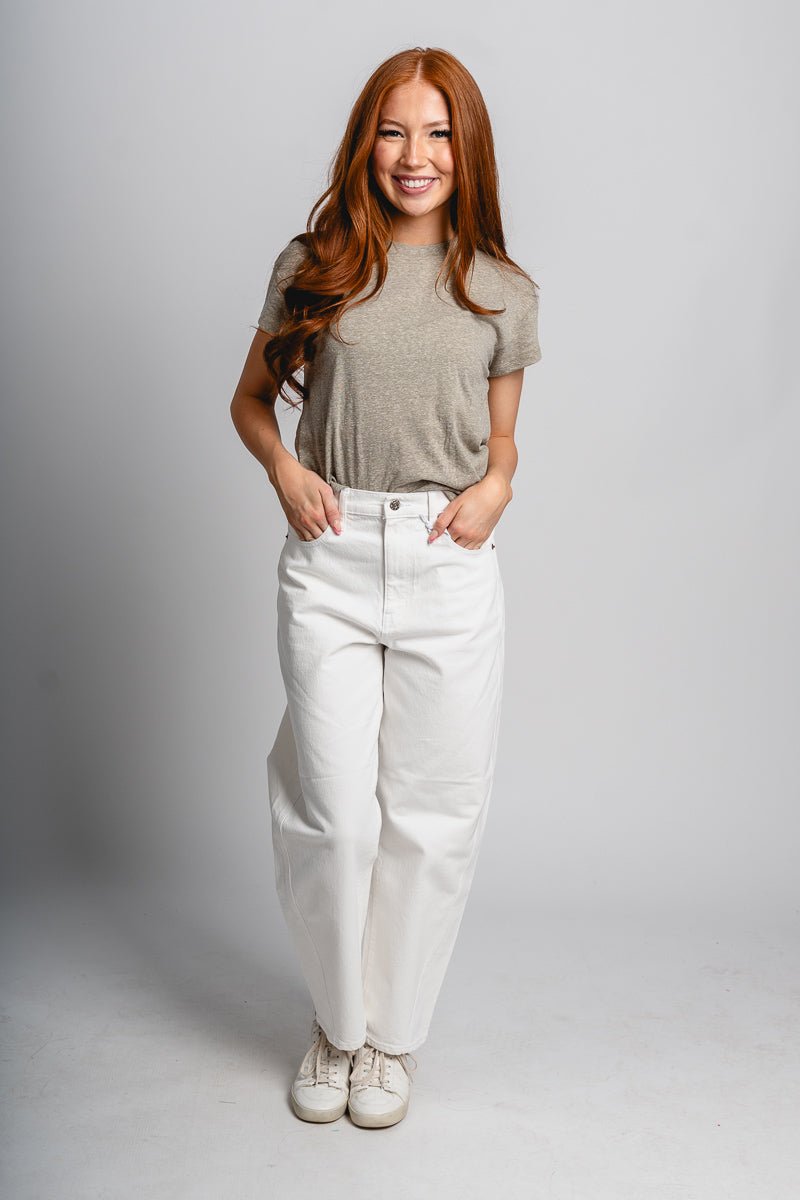 Daze Westward barrel jeans swan | Lush Fashion Lounge: boutique women's jeans, fashion jeans for women, affordable fashion jeans, cute boutique jeans
