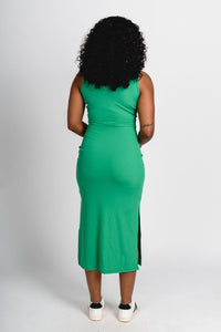 Ribbed midi dress green - Cute St. Patrick's Day Outfits at Lush Fashion Lounge Boutique in Oklahoma City