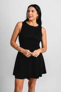 Flare mini dress black - Cute dress - Trendy Dresses at Lush Fashion Lounge Boutique in Oklahoma City