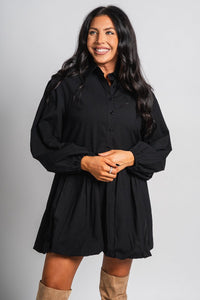 Bubble hem shirt dress black - Cute dress - Trendy Dresses at Lush Fashion Lounge Boutique in Oklahoma City