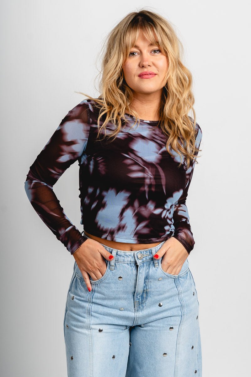 Urban siren mesh top brown/blue