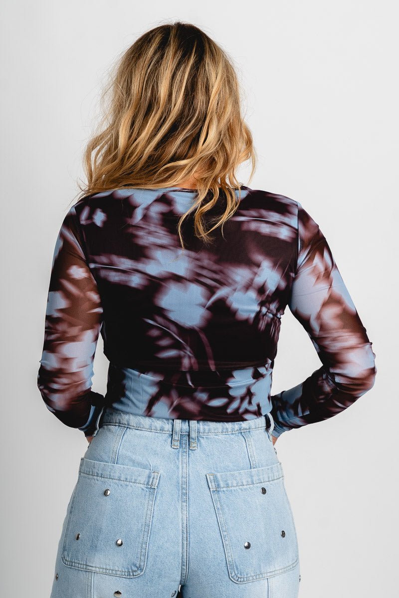 Urban siren mesh top brown/blue