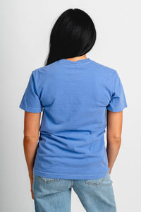 OKC! mono puff comfort color t-shirt blue - Vintage OKC Basketball T-Shirts at Lush Fashion Lounge Boutique in Oklahoma City