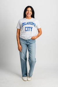 OKC basketball simple unisex t-shirt ash - Oklahoma City inspired graphic t-shirts at Lush Fashion Lounge Boutique in Oklahoma City