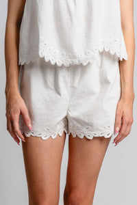 Z Supply Pesaro linen shorts white - Z Supply shorts - Z Supply Tops, Dresses, Tanks, Tees, Cardigans, Joggers and Loungewear at Lush Fashion Lounge