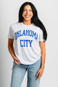 OKC basketball simple unisex t-shirt ash - Trendy OKC Apparel at Lush Fashion Lounge Boutique in Oklahoma City