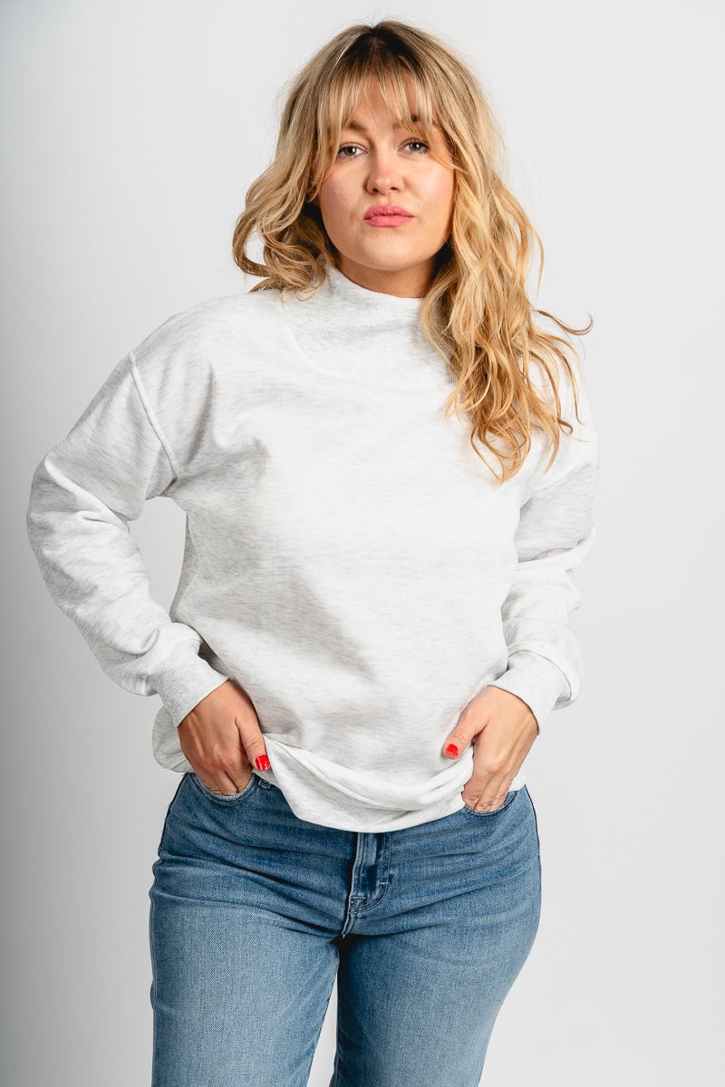 Oversized mock neck sweatshirt grey