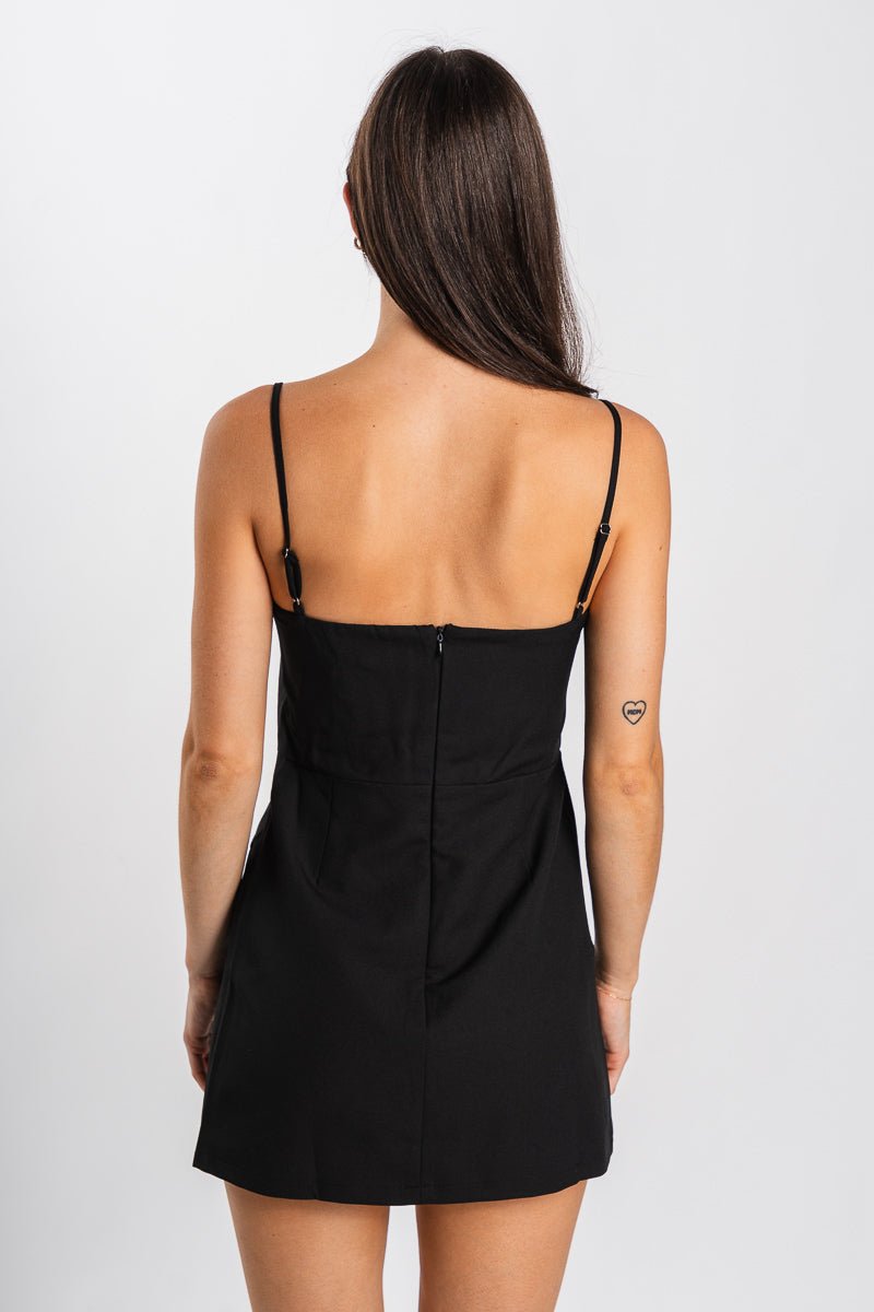 Pocket mini dress black