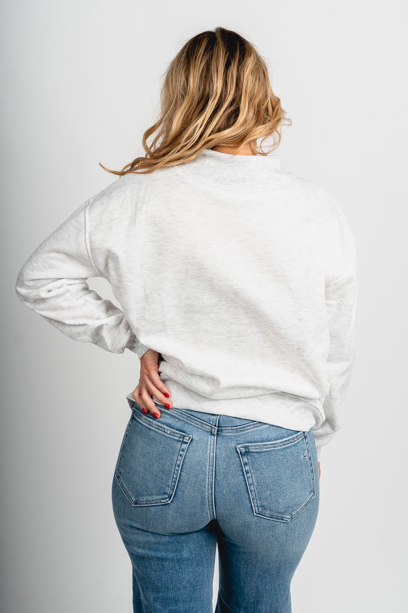 Oversized mock neck sweatshirt grey