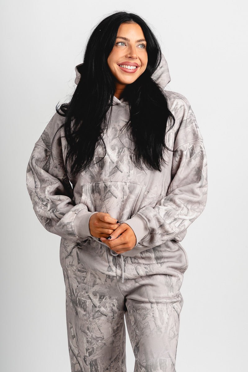 Camo hoodie grey