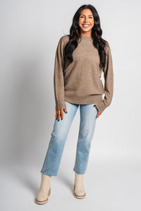 Z Supply Gia crew neck sweater chai - Z Supply Sweater - Z Supply Clothing at Lush Fashion Lounge Trendy Boutique Oklahoma City