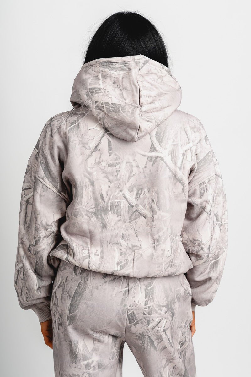 Camo hoodie grey