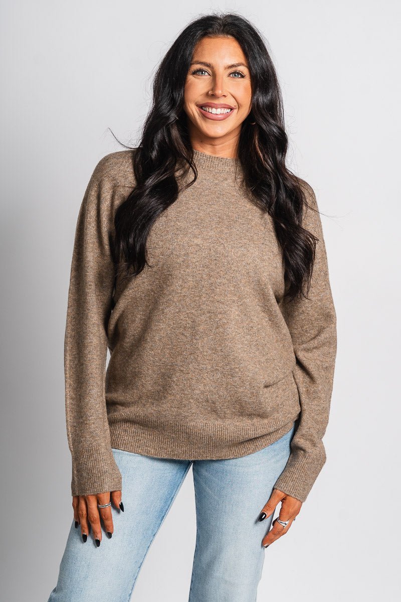 Z Supply Gia crew neck sweater chai - Z Supply Sweater - Z Supply Tops, Dresses, Tanks, Tees, Cardigans, Joggers and Loungewear at Lush Fashion Lounge