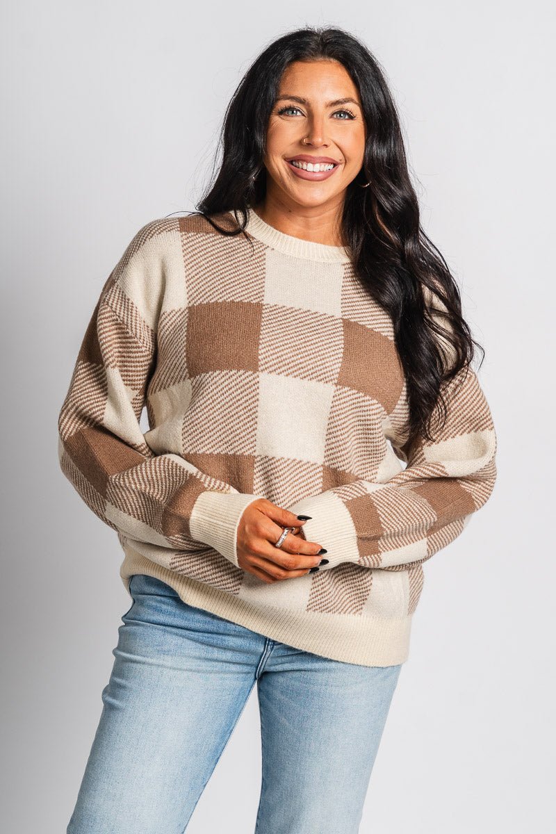 Z Supply Check U later sweater campfire - Z Supply Sweater - Z Supply Apparel at Lush Fashion Lounge Trendy Boutique Oklahoma City