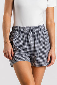 Gingham boxer shorts black/white - Cute Shorts - Trendy Shorts at Lush Fashion Lounge Boutique in Oklahoma City