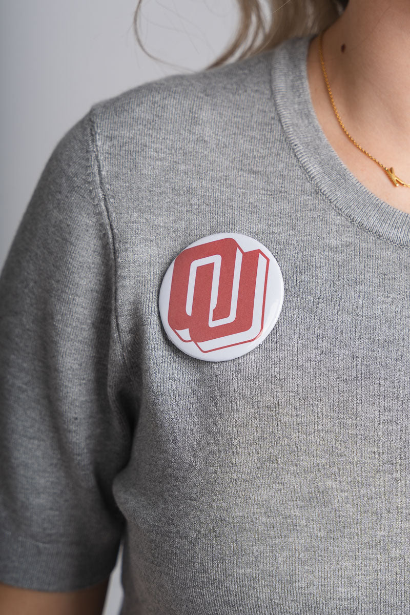 OU OU retro logo 2.25 in button button 2.25 in | Lush Fashion Lounge Trendy Oklahoma University Sooners Apparel & Cute Gameday T-Shirts