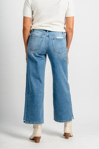 Flying Monkey high rise wide leg jeans wolf n crane | Lush Fashion Lounge: boutique women's jeans, fashion jeans for women, affordable fashion jeans, cute boutique jeans