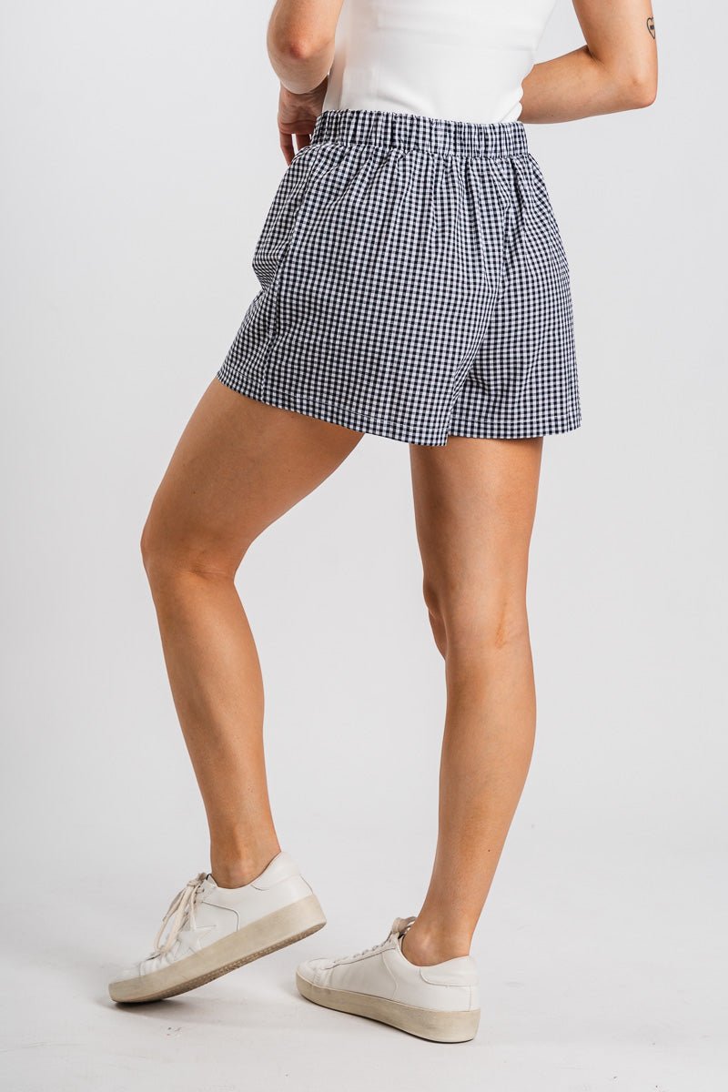 Gingham boxer shorts black/white