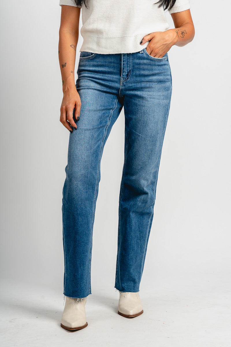 Flying Monkey high rise straight leg jeans rapturously | Lush Fashion Lounge: boutique women's jeans, fashion jeans for women, affordable fashion jeans, cute boutique jeans