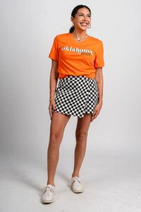 OSU OSU Cowboys first down v-neck short sleeve t-shirt orange T-shirt | Lush Fashion Lounge Trendy Oklahoma State Cowboys Apparel & Cute Gameday T-Shirts