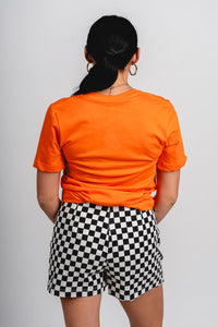 OSU OSU Cowboys first down v-neck short sleeve t-shirt orange T-shirt | Lush Fashion Lounge Trendy Oklahoma State Cowboys Apparel & Cute Gameday T-Shirts