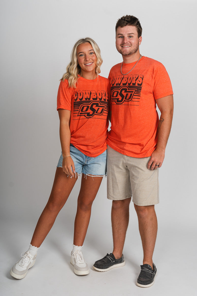 OSU OSU Cowboys logo lines unisex t-shirt orange T-shirt | Lush Fashion Lounge Trendy Oklahoma State Cowboys Apparel & Cute Gameday T-Shirts