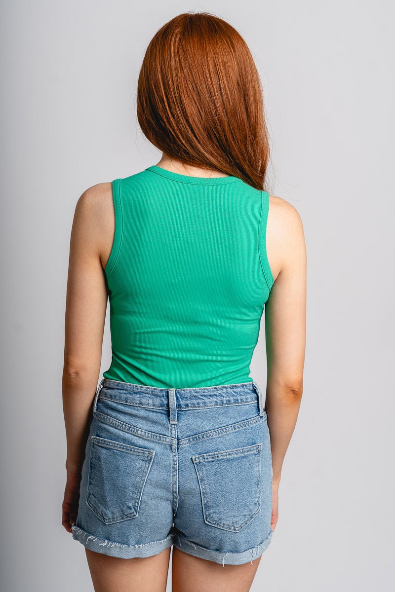 Round neck bodysuit light green