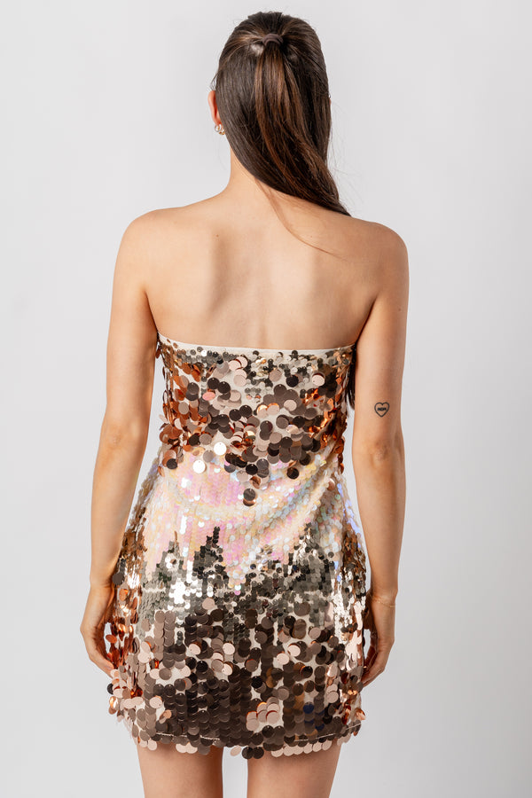 Forever 21 sequin dress rose gold best sale