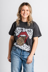 Rolling Stones words smoke t-shirt black - Trendy Band T-Shirts and Sweatshirts at Lush Fashion Lounge Boutique in Oklahoma City