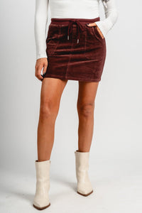Corduroy mini skirt brown | Lush Fashion Lounge: boutique fashion skirts, affordable boutique skirts, cute affordable skirts