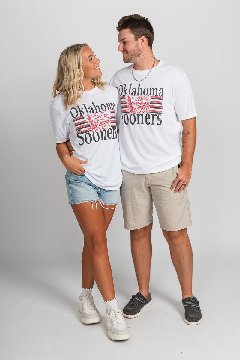 OU OU Sooners schooner lines unisex t-shirt white T-shirt | Lush Fashion Lounge Trendy Oklahoma University Sooners Apparel & Cute Gameday T-Shirts
