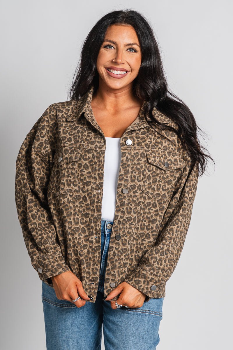 Leopard shacket brown – Trendy Jackets | Cute Fashion Blazers at Lush Fashion Lounge Boutique in Oklahoma City