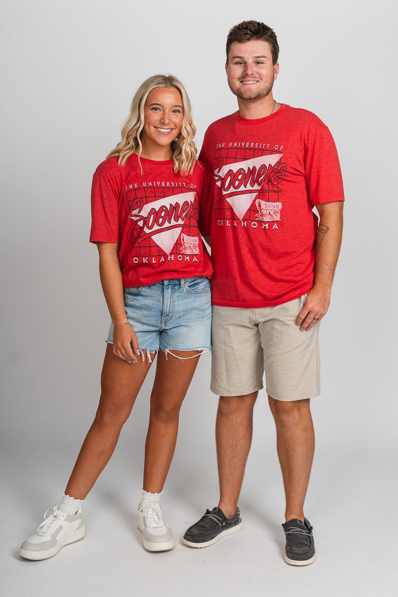 OU OU Sooners triangle unisex t-shirt red T-shirt | Lush Fashion Lounge Trendy Oklahoma University Sooners Apparel & Cute Gameday T-Shirts