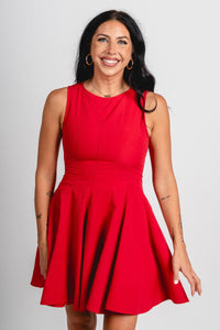 Fit and flare mini dress red - Affordable Dress - Boutique Dresses at Lush Fashion Lounge Boutique in Oklahoma City