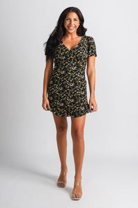 Floral mini dress black Stylish dress - Womens Fashion Dresses at Lush Fashion Lounge Boutique in Oklahoma City