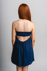 Strapless babydoll dress navy - Adorable dress - Stylish Patriotic Summer Graphic Tees at Lush Fashion Lounge Boutique in OKC