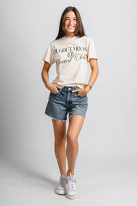 Dugout moms social club t-shirt natural - Cute T-shirt - Cute Mom Gift Ideas at Lush Fashion Lounge in Oklahoma