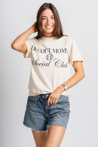 Dugout moms social club t-shirt natural - Trendy T-shirt - Fun Mothers' Day Gifts at Lush Fashion Lounge in Oklahoma