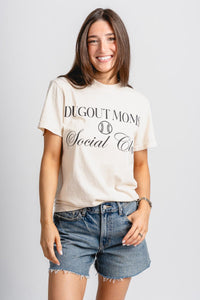 Dugout moms social club t-shirt natural - Stylish T-shirt - Trendy Gifts for Mom at Lush Fashion Lounge in Oklahoma