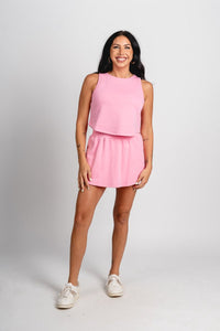 Kailee tank top pink - Trendy Tank Top - Fashion Tank Tops at Lush Fashion Lounge Boutique in Oklahoma City