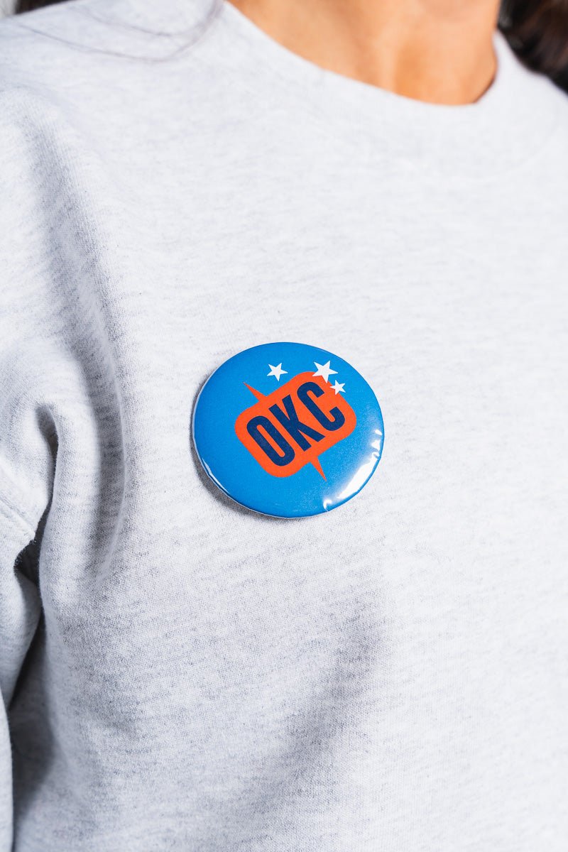 OKC basketball OKC stars 2.25 inch button - Trendy Gifts at Lush Fashion Lounge Boutique in Oklahoma City