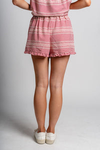 Gingham ruffle shorts red/white - Adorable shorts - Stylish Patriotic Summer Graphic Tees at Lush Fashion Lounge Boutique in OKC