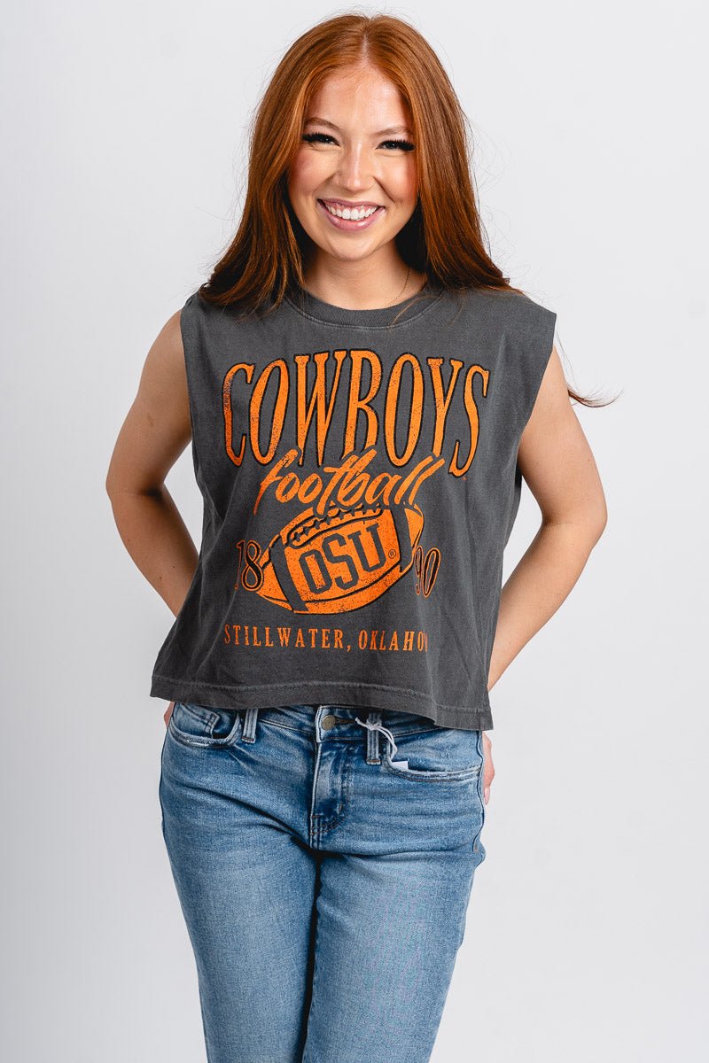 OSU OSU Cowboys big football muscle tank top charcoal Tank Top | Lush Fashion Lounge Trendy Oklahoma State Cowboys Apparel & Cute Gameday T-Shirts