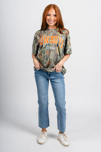 OSU OSU Cowboys camo tee green camo T-shirt | Lush Fashion Lounge Trendy Oklahoma State Cowboys Apparel & Cute Gameday T-Shirts