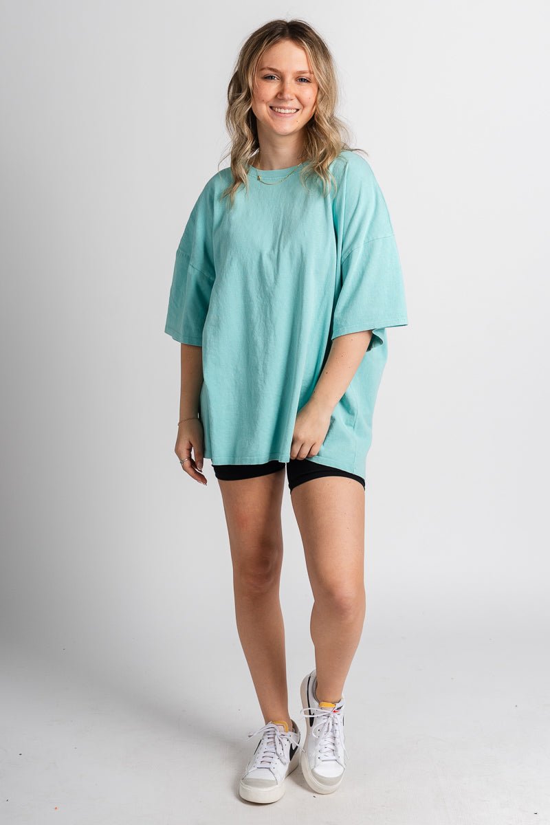 Oversized mineral tee turquoise