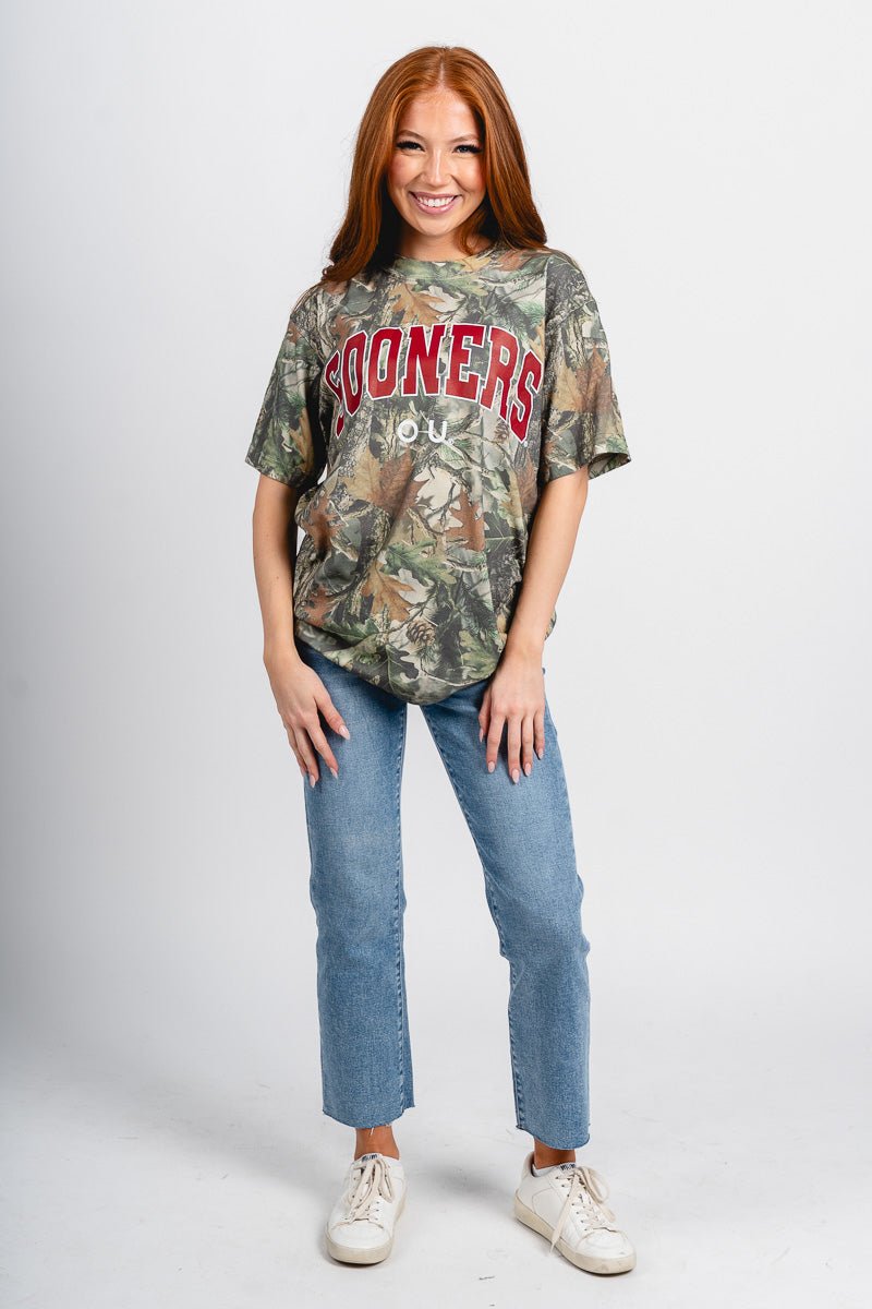 OU OU Sooners camo tee green camo T-shirt | Lush Fashion Lounge Trendy Oklahoma University Sooners Apparel & Cute Gameday T-Shirts